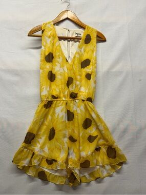 Show Me Your MuMu Yellow and Brown Floral Romper